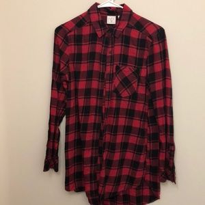 Red & Black Plaid Blouse